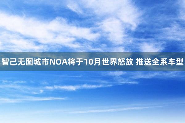 智己无图城市NOA将于10月世界怒放 推送全系车型